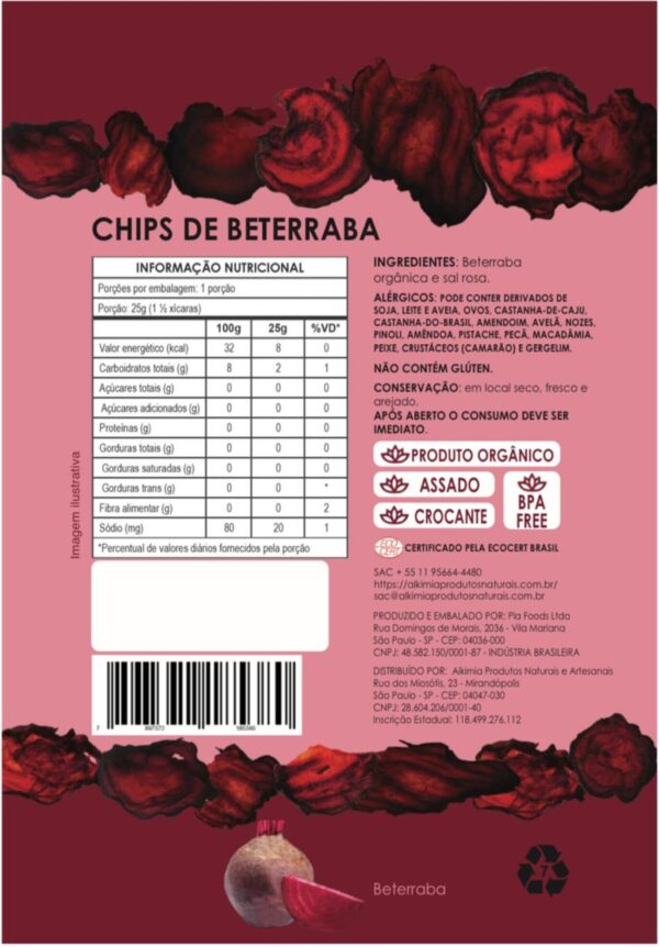 Chips de Beterraba - 25g - Orgânico - Assado - Alkimia - Image 2