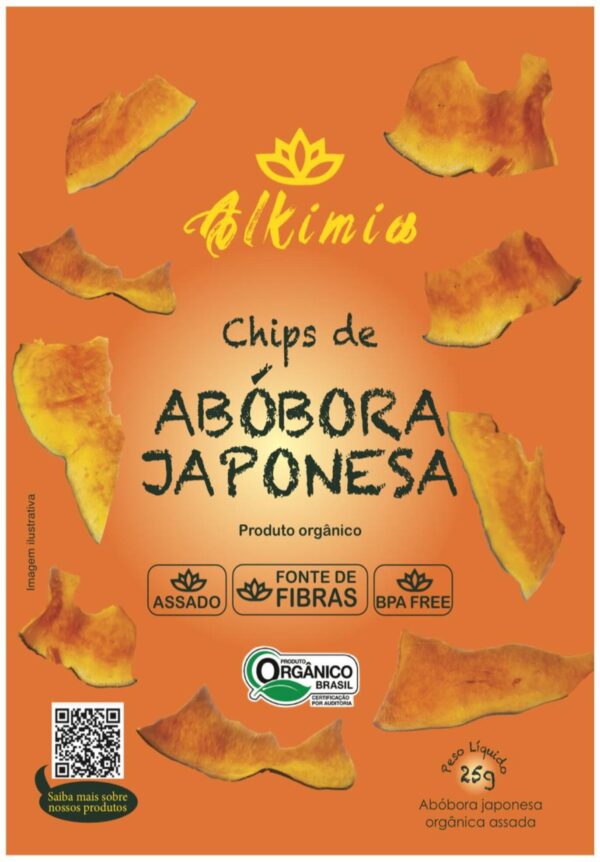 Chips de Abóbora Japonesa - 25g - Orgânico - Assado - Alkimia