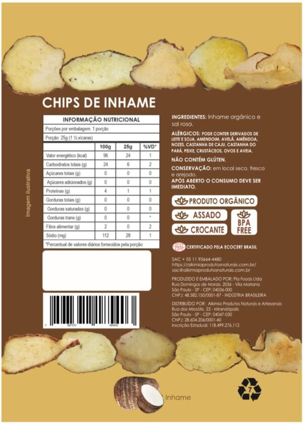 Chips de Inhame - 25g - Orgânico - Assado - Alkimia - Image 2