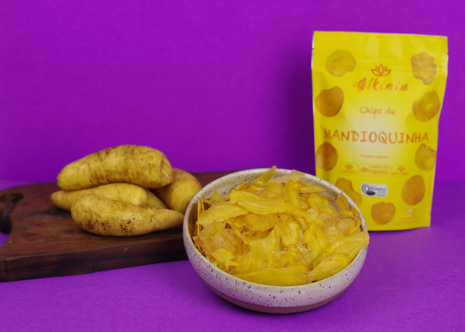 Chips de Mandioquinha - 35g - Orgânico - Assado - Alkimia - Imagem 3